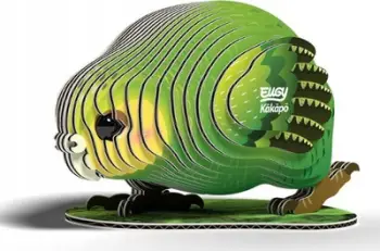 Lodër 3D ekologjike Teka Eugy Parrot Kakapo, puzzle 3D, 3 pjesë, jeshile