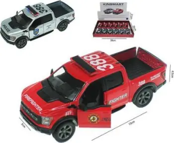 Lodër makinë Kinsmart Ford F-150 Raptor, maket 1:46, pull back, shumëngjyrëshe