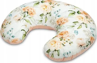 Jastëk ushqyerje Sensillo Velvet Emerald Peony, ergonomik, material velvet, shumëngjyrësh - 1