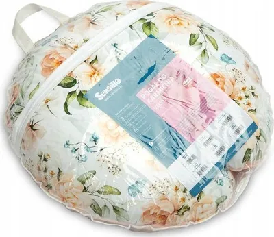 Jastëk ushqyerje Sensillo Velvet Emerald Peony, ergonomik, material velvet, shumëngjyrësh - 3