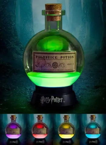 Lampë dekorative Harry Potter Polyjuice Potion, 20cm, LED me ndryshim ngjyrash, transparente