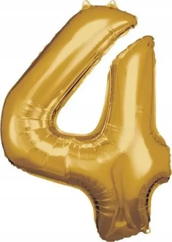 Balonë foli Amscan Super Shape, numri 4, 66 x 88 cm, ngjyrë ari