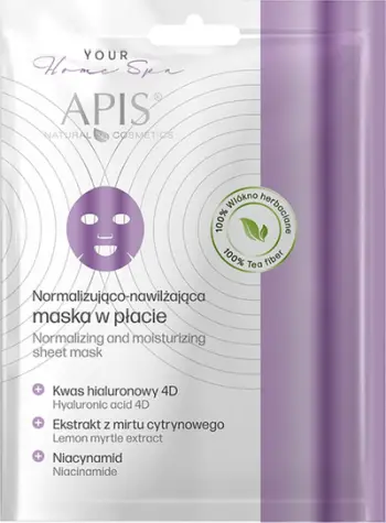 Maskë fytyre Apis Natural Cosmetics Home Spa, hidratim dhe normalizim, acid hialuronik 4D, 20 g