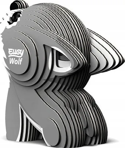 Puzzle 3D Safari Ltd EUGY Wolf, lodër edukative, prej materiali biodegradueshëm, shumëngjyrësh - 3