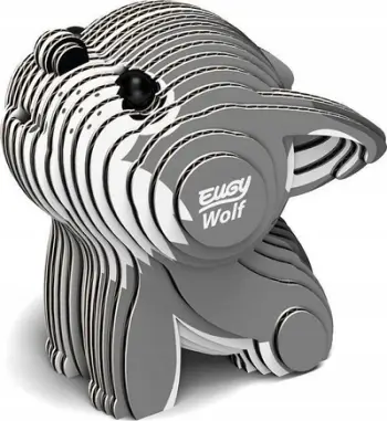 Puzzle 3D Safari Ltd EUGY Wolf, lodër edukative, prej materiali biodegradueshëm, shumëngjyrësh