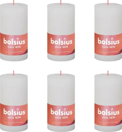 Qirinj shtyllë Bolsius Shine, 130x68mm, set 6 copë, të bardhë - 1
