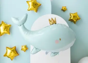 Balonë 3D folje Little Whale, 78x50cm, për helium