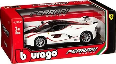 Maketi Bburago Ferrari FXX K Racing, shkalla 1:24, rreth 19cm, i bardhë - 8