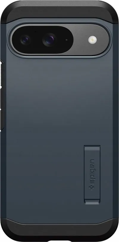 Mbështjellës telefoni Spigen Tough Armor për Pixel 9 Pixel 9 Pro, me kickstand, mbrojtje ushtarake, gri metalike - 3