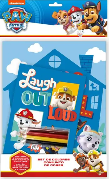 Set ngjyrosjeje Paw Patrol Color Set Junior, 2 fletore, 4 lapsa me ngjyra