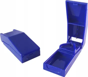 Prerëse tabletash Pill Cutter Guillotine, me ndarje ruajtëse, blu navy
