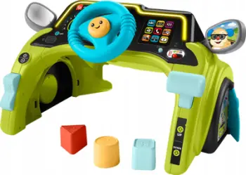 Lodër edukative Fisher-Price Laugh & Learn Little Driver, qendër aktiviteti me timon, gjuhë polake, shumëngjyrëshe
