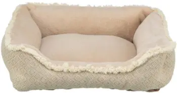 Shtrat katror për qen Trixie Boho Square, pelush, kundër rrëshqitjes, bezhë