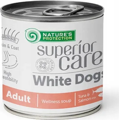 Supë për qen Nature's Protection Superior Care, për qen me qime të bardha, për të gjitha racat, për adult - 1