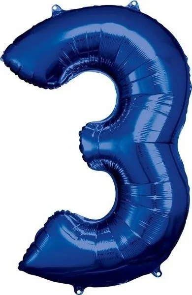 Balonë folie Riethmüller numri 3, madhësi e madhe, blu metalike - 1