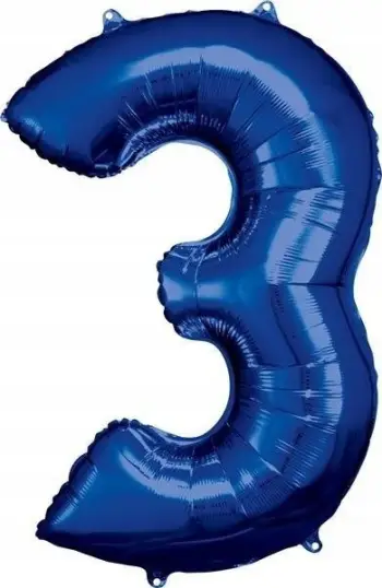 Balonë folie Riethmüller numri 3, madhësi e madhe, blu metalike