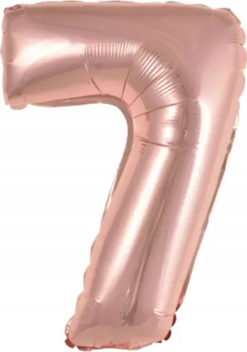 Balon mini me numër 7, 30 x 40cm, rozë gold