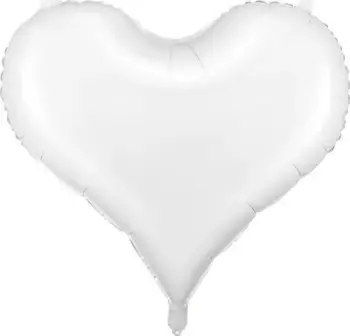 Balon dekorativ zemër Foil Balloon, 75x64.5cm, e bardhë