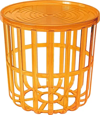 Tavolinë rrethore Branq Round Table, me kosh ruajtjeje, 40 x 40 x 40 cm, ngjyrë honey - 1