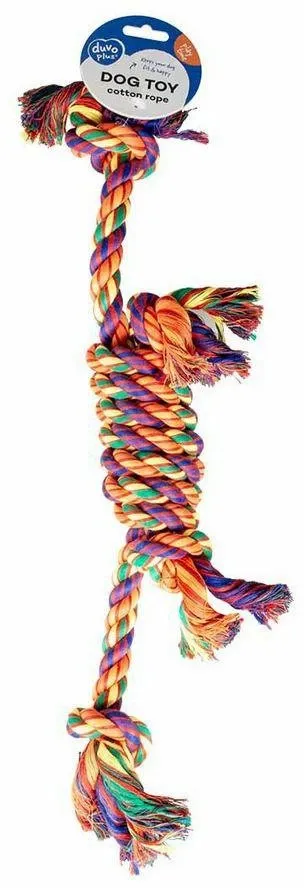 Lodër qenesh Duvoplus Cotton Rope, 2 nyje, pambuk, shumëngjyrëshe - 2