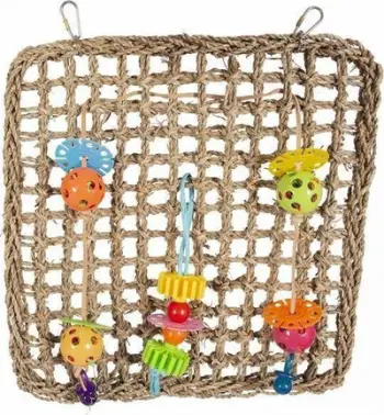 Lodër për zogj Duvo+ Sea Grass Net, rrjetë ngjitëse 41x37cm, me varëse, shumëngjyrëshe