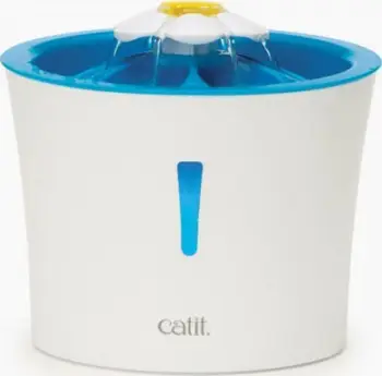 Burim uji për mace Catit Flower Fountain, 3L, dritë LED, blu e bardhë