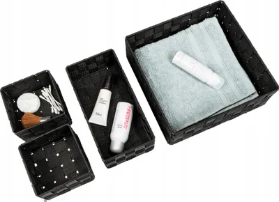 Set organizues banjo WENKO Adria, 4 copë, thurje plastike, i zi - 1