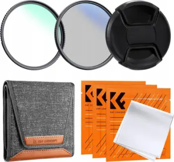 Set filtre fotografike K&amp;F Concept 4in1, UV nano, CPL polarizues, 82mm