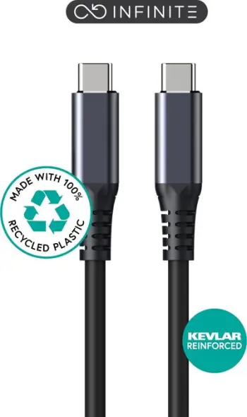 Kabllo USB ESTUFF ES604175, linja Infinite, material i ricikluar, e bardhë