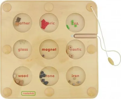 Lojë edukative druri Masterkidz Montessori, magnetike, tabelë mësimore, ngjyrë druri natyrale - 2