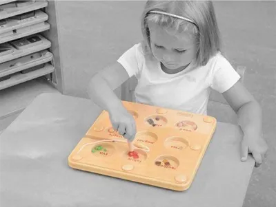 Lojë edukative druri Masterkidz Montessori, magnetike, tabelë mësimore, ngjyrë druri natyrale - 3