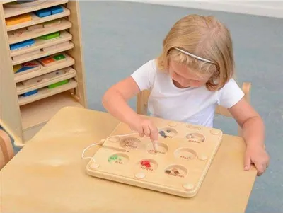 Lojë edukative druri Masterkidz Montessori, magnetike, tabelë mësimore, ngjyrë druri natyrale - 5