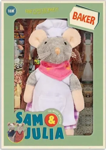 Lodër pelushi The Mouse Mansion Sam Julia Baker, 12cm, shumëngjyrësh