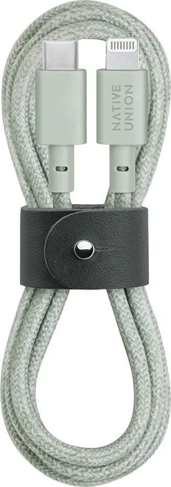 Kabllo karikimi Native Union Belt, USB C në Lightning, 1.2m, Sage