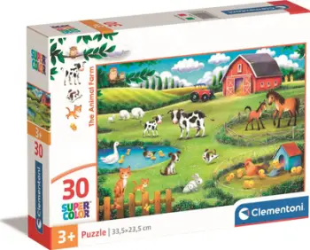 Puzzle Clementoni Supercolor The Farm, 30 pjesë, për fëmijë 3 vjeç, shumëngjyrësh