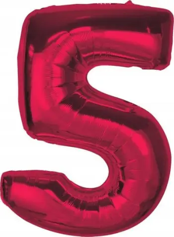 Balonë folje numër 5 Godan, 92cm, e kuqe
