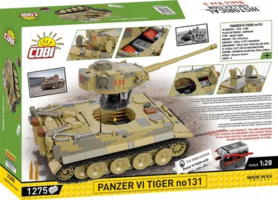 Set ndërtimi COBI PzKpfw VI Tiger 131 2588, shkallë 1:28, mbi 1000 pjesë, shumëngjyrësh - 5