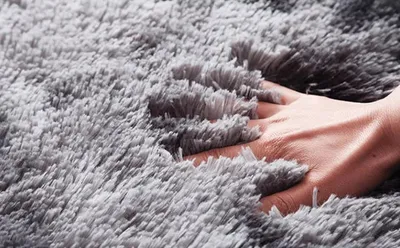 Qilim Round Shaggy Ombre Plush Soft Rug 100, i rrumbullakët, fije të gjata, gri ombre - 5