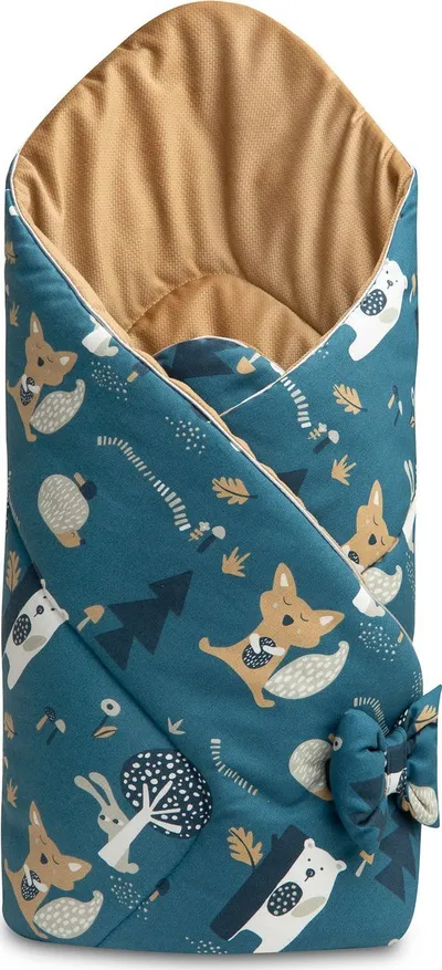 Mbështjellës bebe Sensillo Velvet Teddy Bears, 75x75 cm, kadife karamel - 1