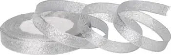 Shirit dekorativ Brewis Silver Glitter, 12mm, 22m, argjendtë