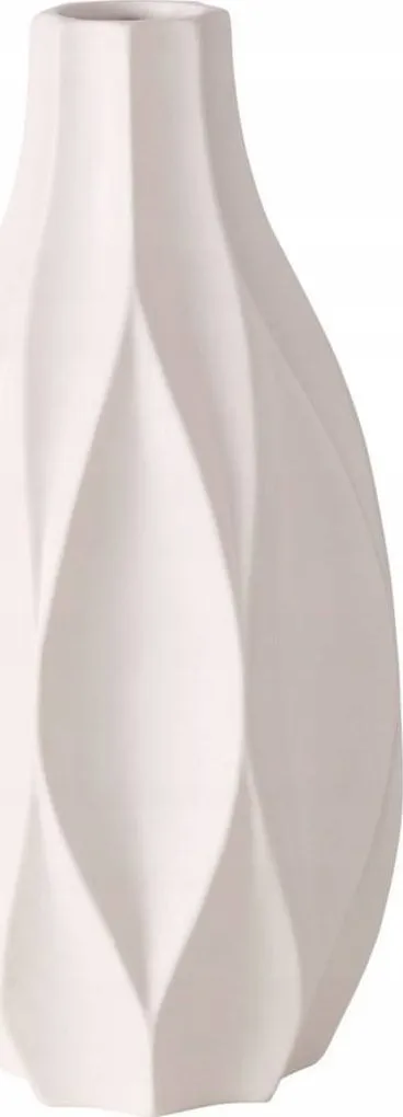 Vazo dekorative Boltze Avantika, qeramike, 30cm, e bardhë mat - 1