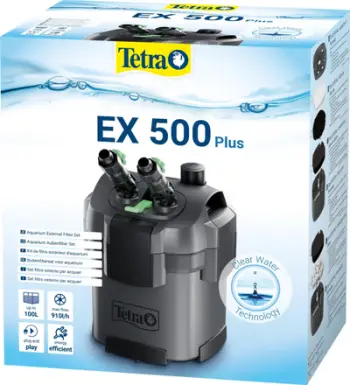 Filter i jashtëm për akuarium Tetra EX 500 Plus, për akuarium deri 100L, i zi
