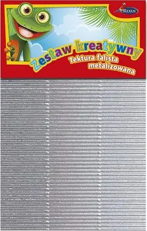 Set kreativ Beniamin, karton i valëzuar metalizuar A4, 5 fletë, argjendtë