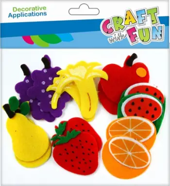 Set fruta dekoruese Craft with Fun CF FELT FRUIT, 12/288, 14 copë, shumëngjyrëshe