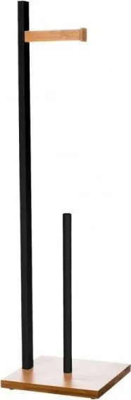 Mbajtës letre tualeti BB1124, metal dhe dru, dizajn modern, i zi - 1