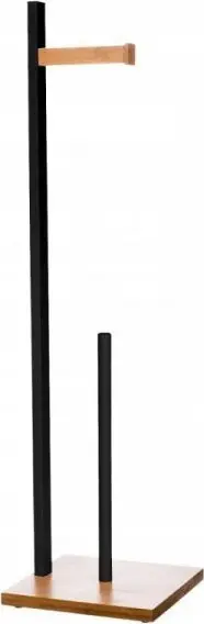 Mbajtës letre tualeti BB1124, metal dhe dru, dizajn modern, i zi