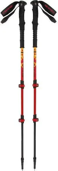 Shkopinj trekkingu Viking Lhotse Red, teleskopik 65-135 cm, alumin, të kuq