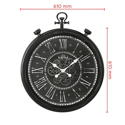 Orë muri MPM Quality Vintage Timekeeper E01.4326.90, e zezë - 8