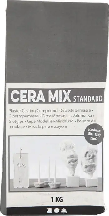 Masa suve Cera-Mix Standard, 1kg, për derdhje figurash, gri e çelët