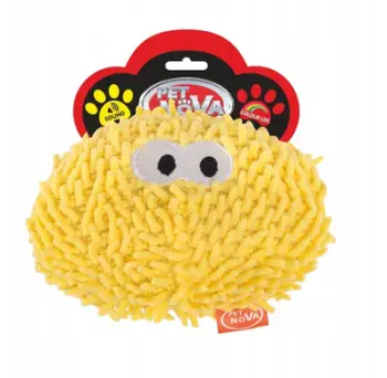 Lodër pellushi për qen PET NOVA PLU-MOPPYBALL, 11cm, me tingull, e verdhë